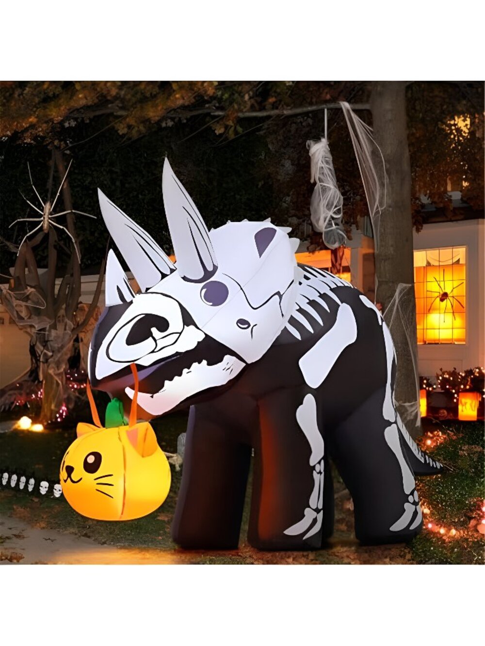 6.5 FT Long Halloween Inflatables Dinosaur Outdoor Decorations Blow Up Yard